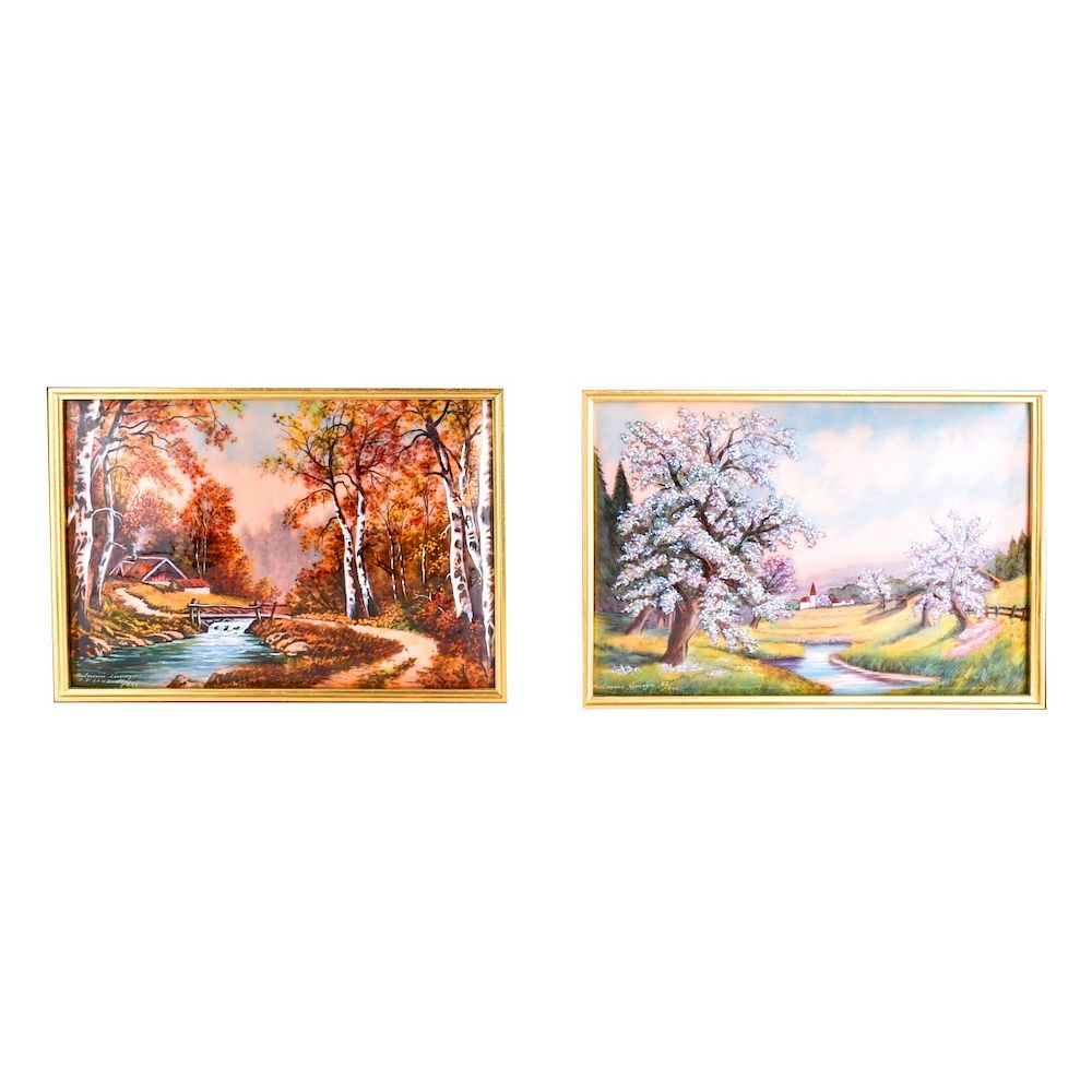2 Jean Loup Enamel Plaques Two 2 Jean Paul Loup