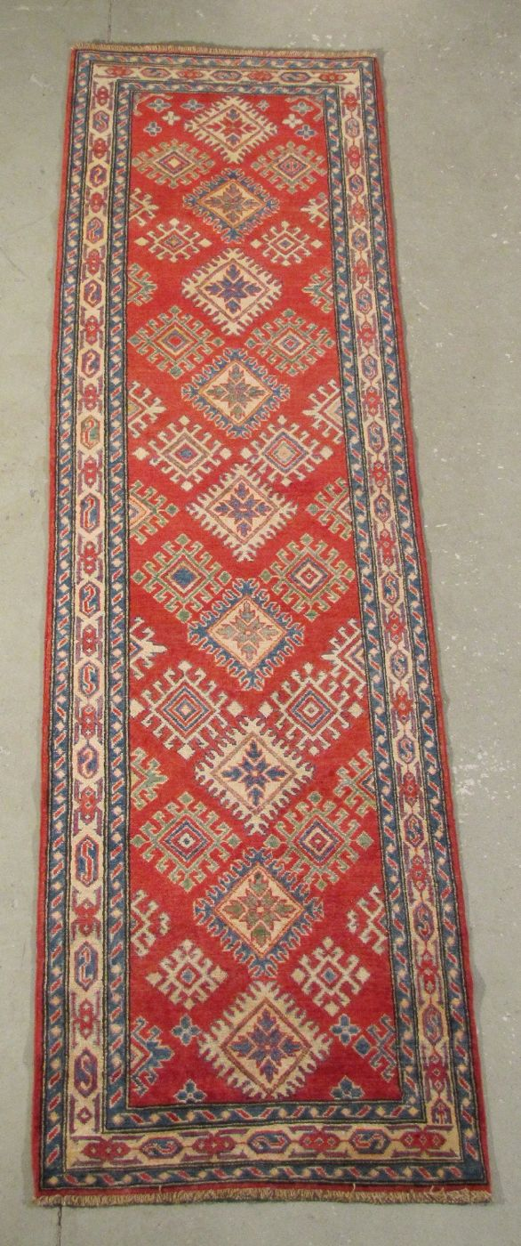 ORIENTAL RUG CAUCASIAN DESIGN RUNNER 2 10 x 10 4