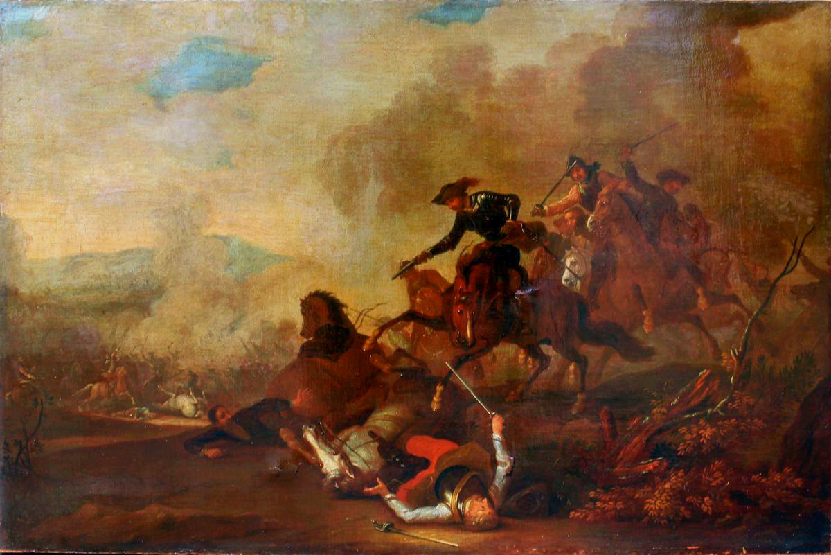 EARLY BATTLE SCENE PAINTING POSSIBLY JORIS VAN BREDAEL OR CIRCLE