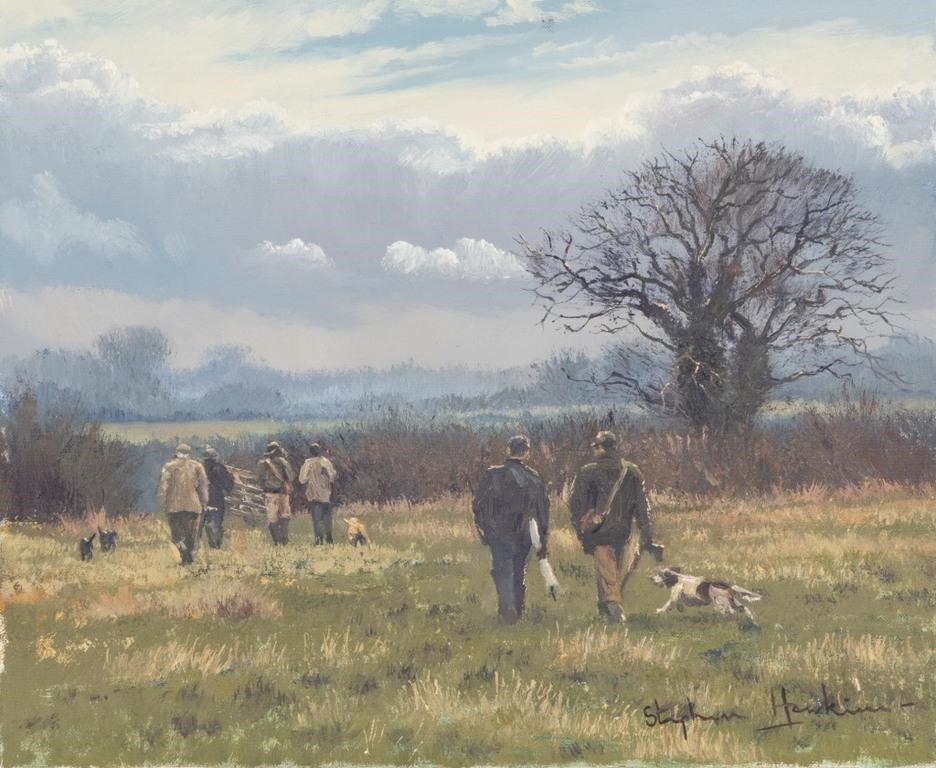 Breaking for Lunch signed Stephen Hawkins lower right oil on