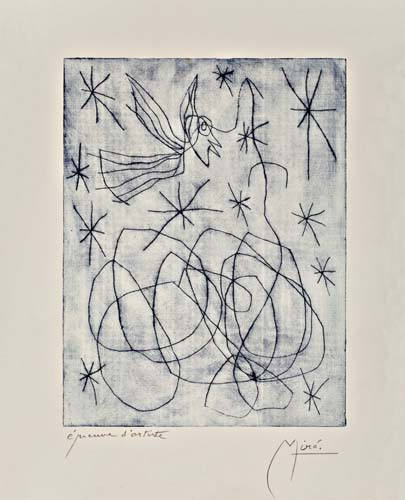 JOAN MIR Noel au Chemin de Fer Etching printed in