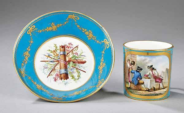 A French S vres Porcelain Cup and Saucer 19th c