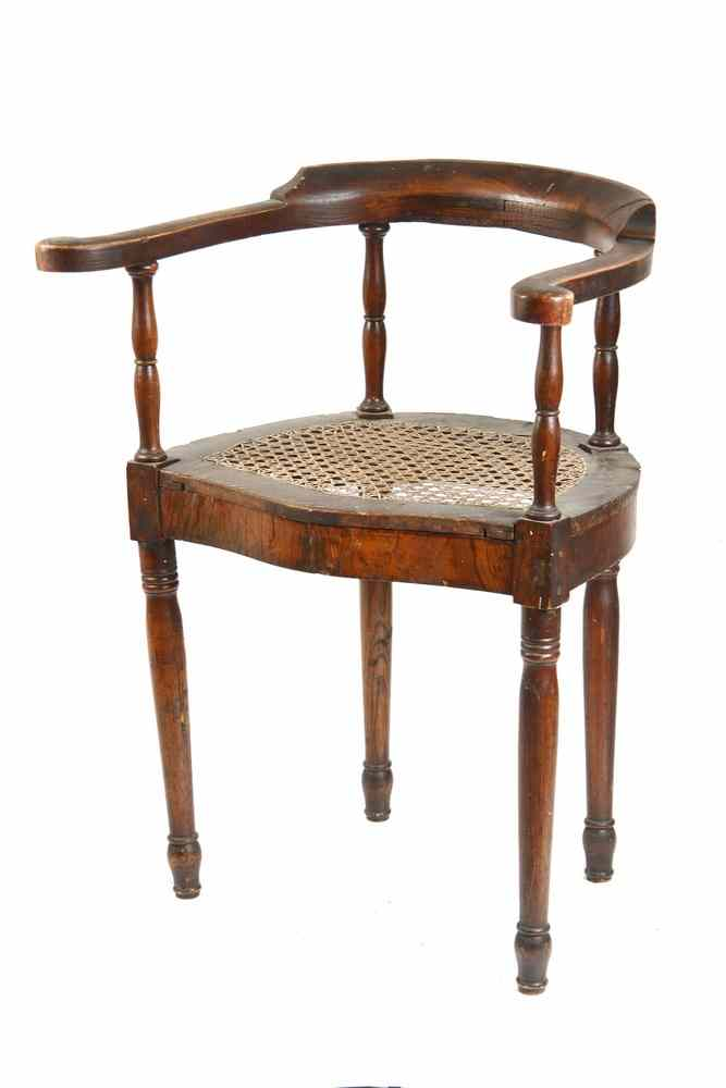 ARM CHAIR Early 19th c English caned seat continuous arm