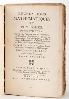 Ozanam Jacques Recreations Mathematiques et Physique Paris Jombert 1741 Four
