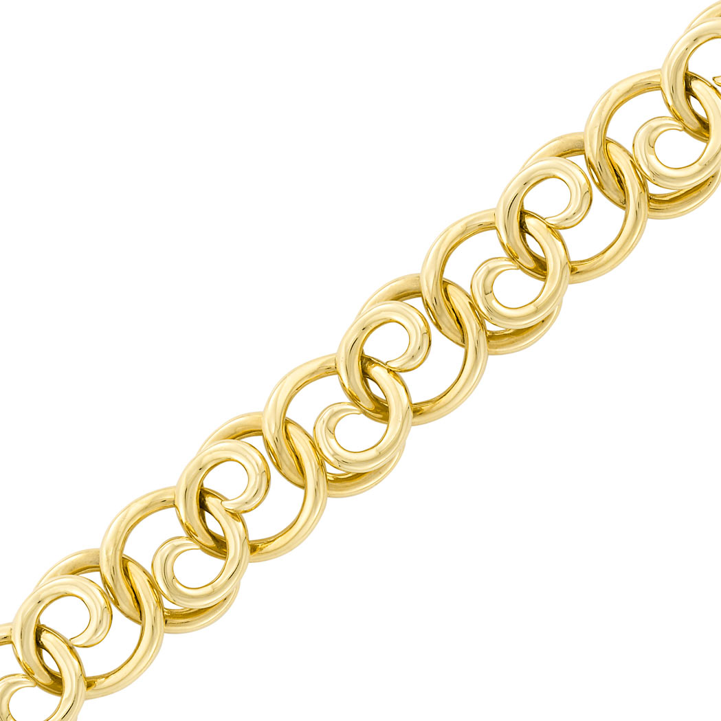 Gold Spiral Link Bracelet Jean Vitau 18 kt signed Jean