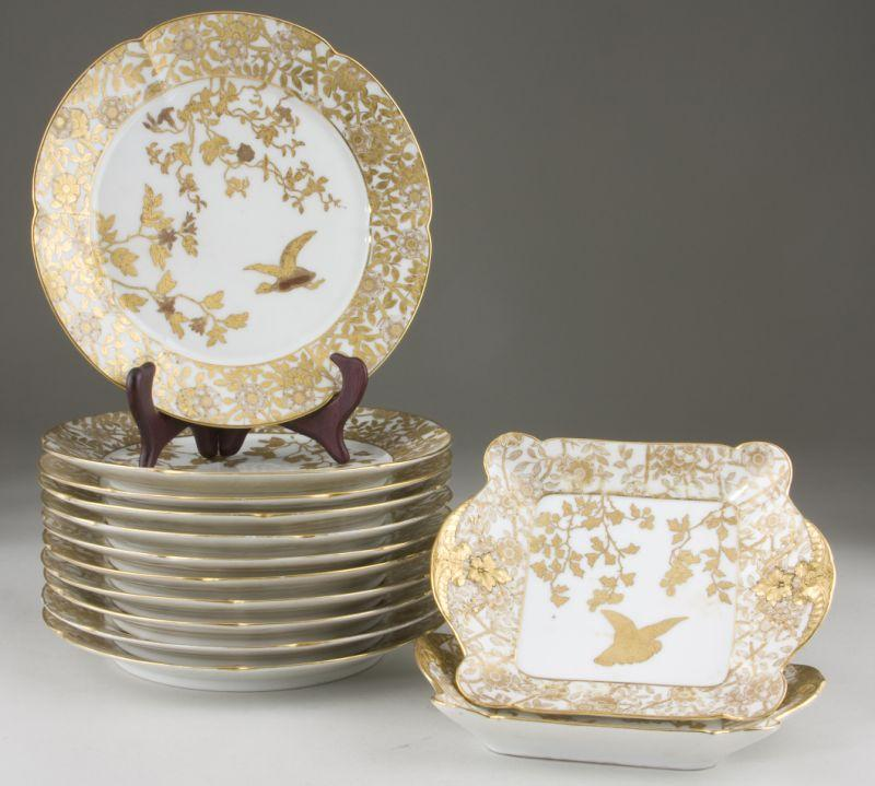 C H Field Haviland Limoges Dessert Set 12 pieces including