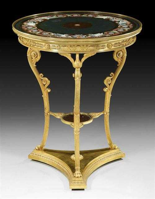 IMPERIAL ROUND GU RIDON AUX CYGNES WITH VERRE EGLOMISE TOP
