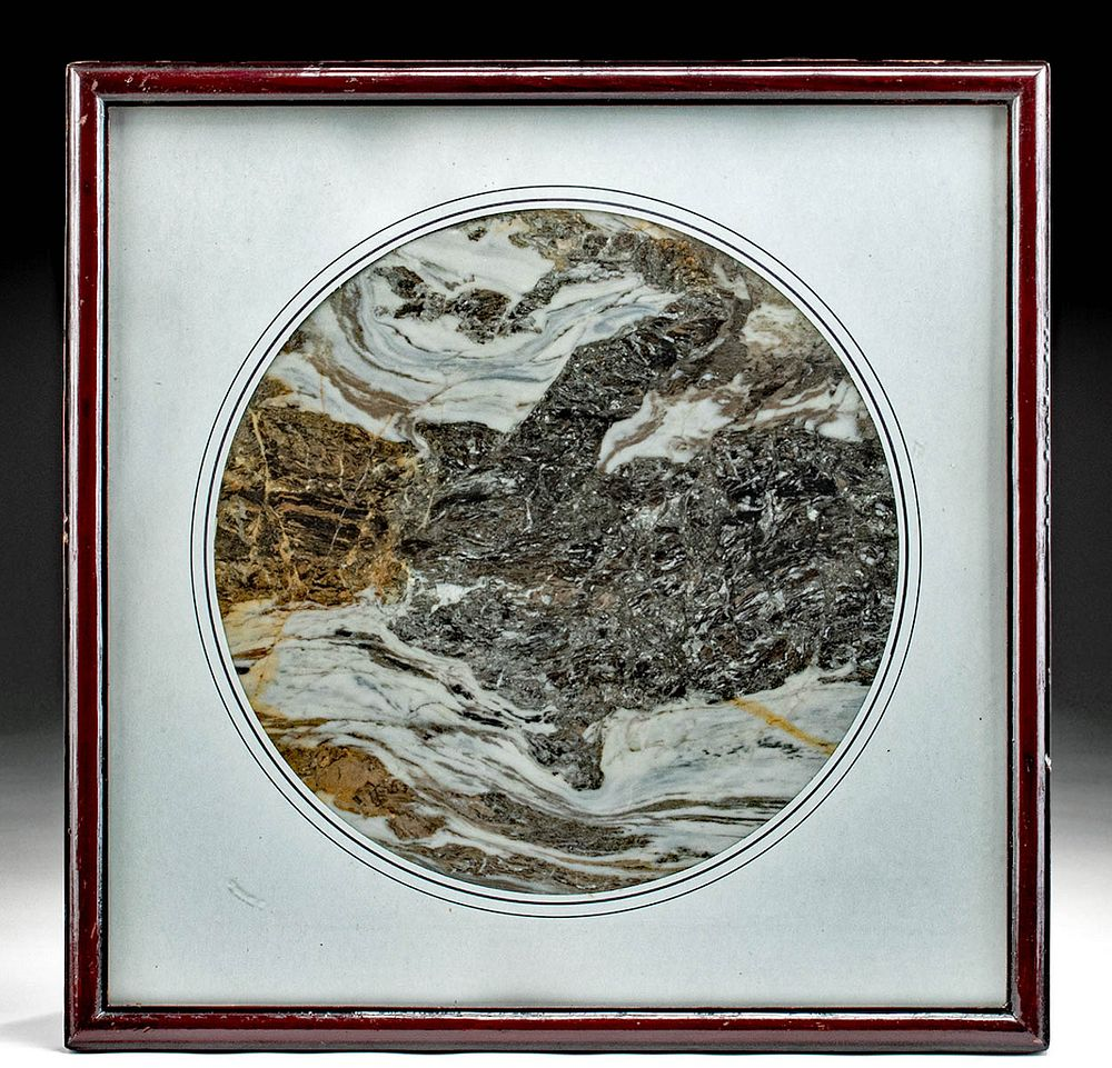 19th C Chinese Qing Dynasty Marble Dream Stone First Time