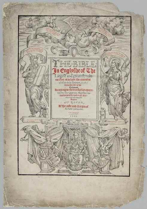Bible English Great Bible The Bible in Englyshe title leaf