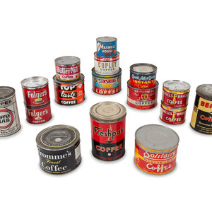 A Large Group of Country Store Advertising Coffee Tins 29