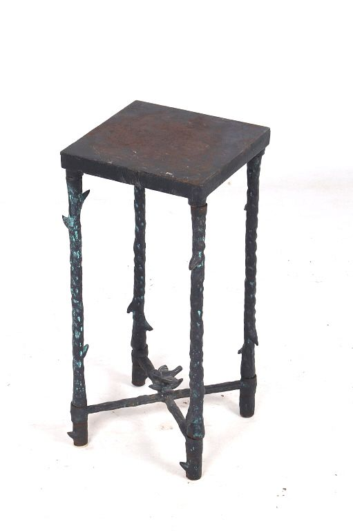 Ornate Cast Iron Floral Bird Square End Table For your