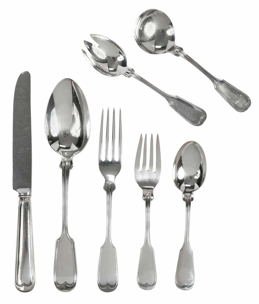Fiddle Thread Sterling Flatware 54 Pieces American 20th century including