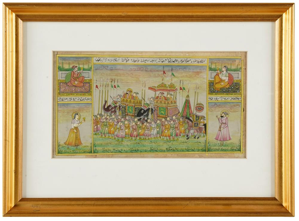 FRAMED INDIAN MANUSCRIPT LEAFinscribed Jaipur 2014 verso Provenance The Freund