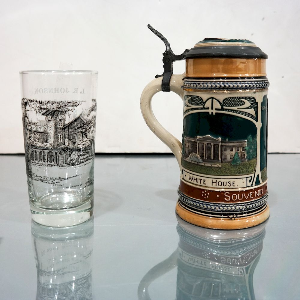 LBJ and A N Kosygin Glass Together w A Stein
