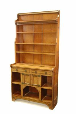 A late Victorian bookcase cabinet by James Shoolbred Co the