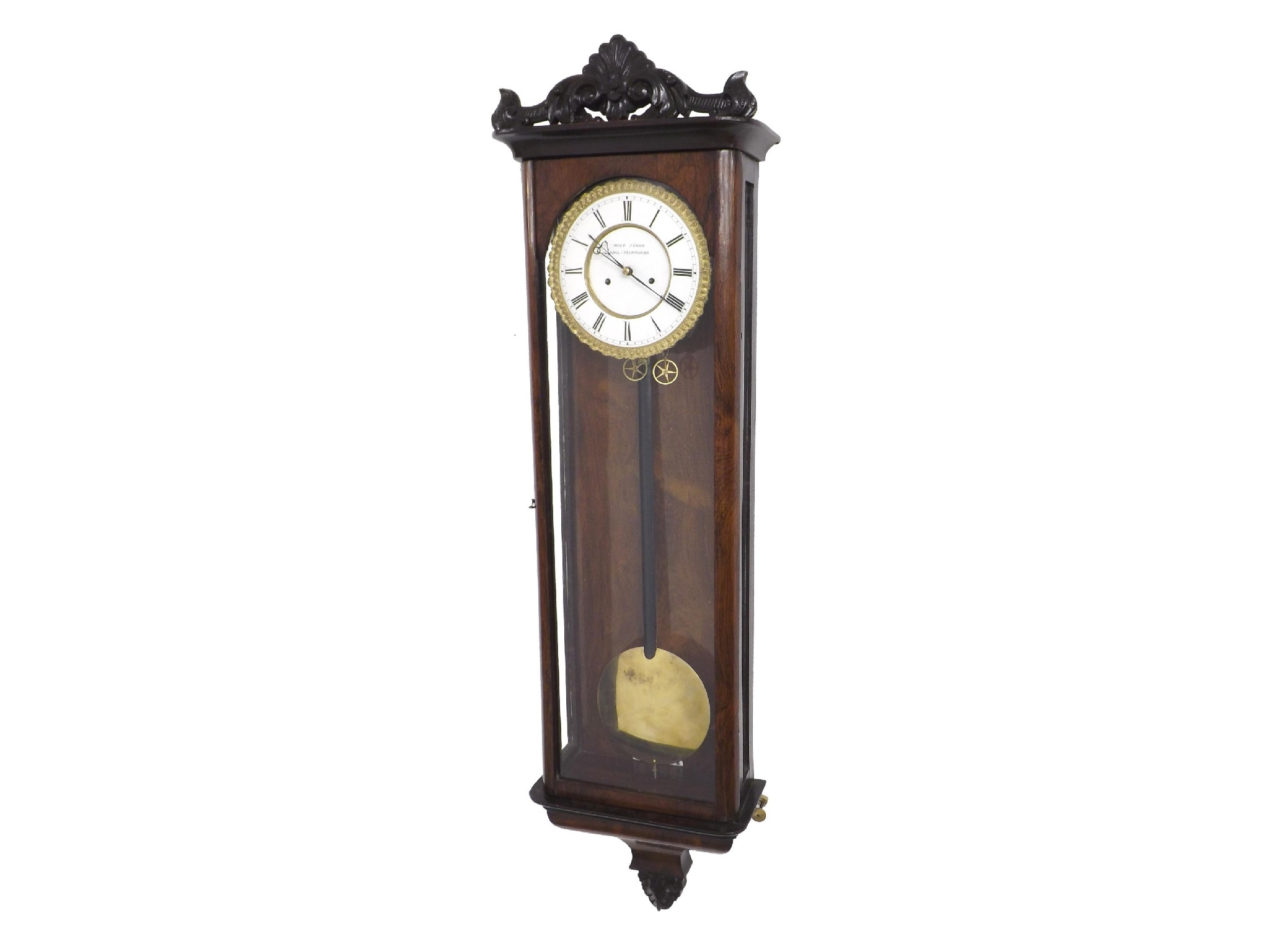 Austrian Biedermeier double weight regulator wall clock the 6 chapter