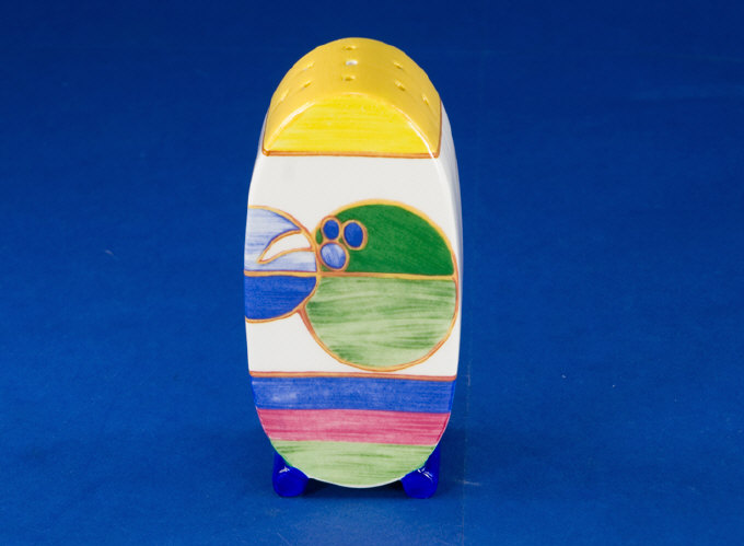 Clarice Cliff by Wedgwood Bizarre Ovoid Sugar Shaker in the