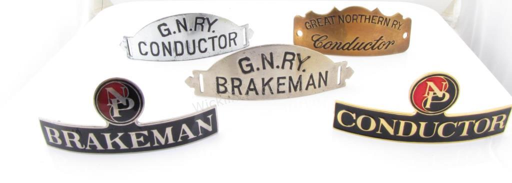 Great Northern and Northern Pacific Badges five railroad badges total