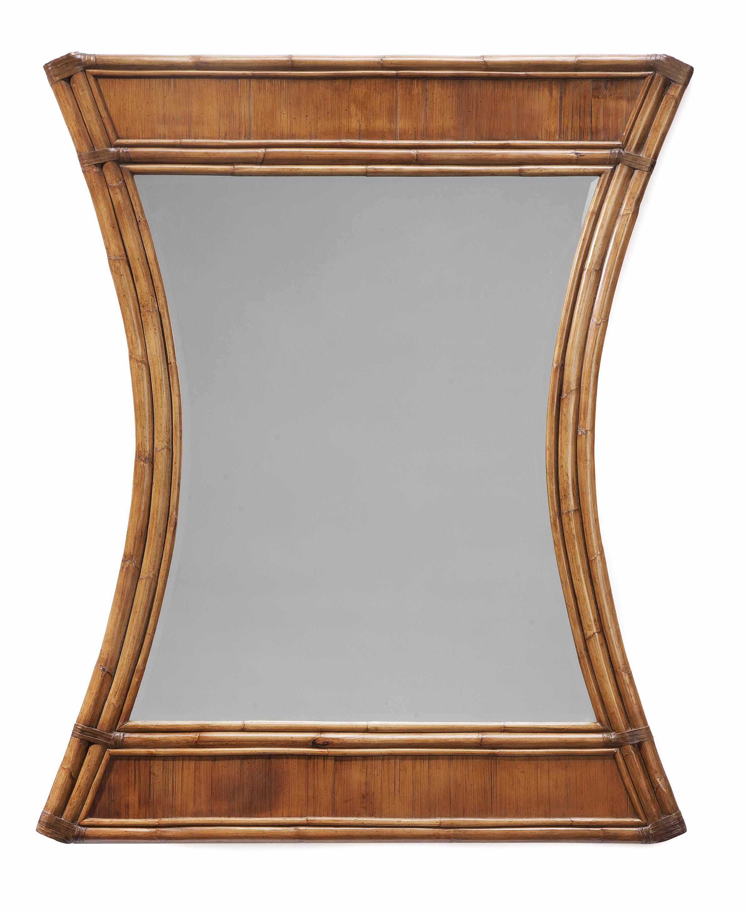 A contemporary bamboo mirror height 48in 122cm width 40in 101