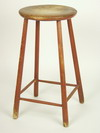 STOOL 18th C round pine plank top stool with a