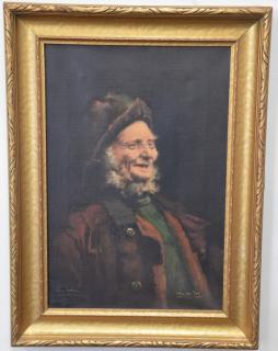 Locke oil on canvas portrait Jolly Old Tar signed lower