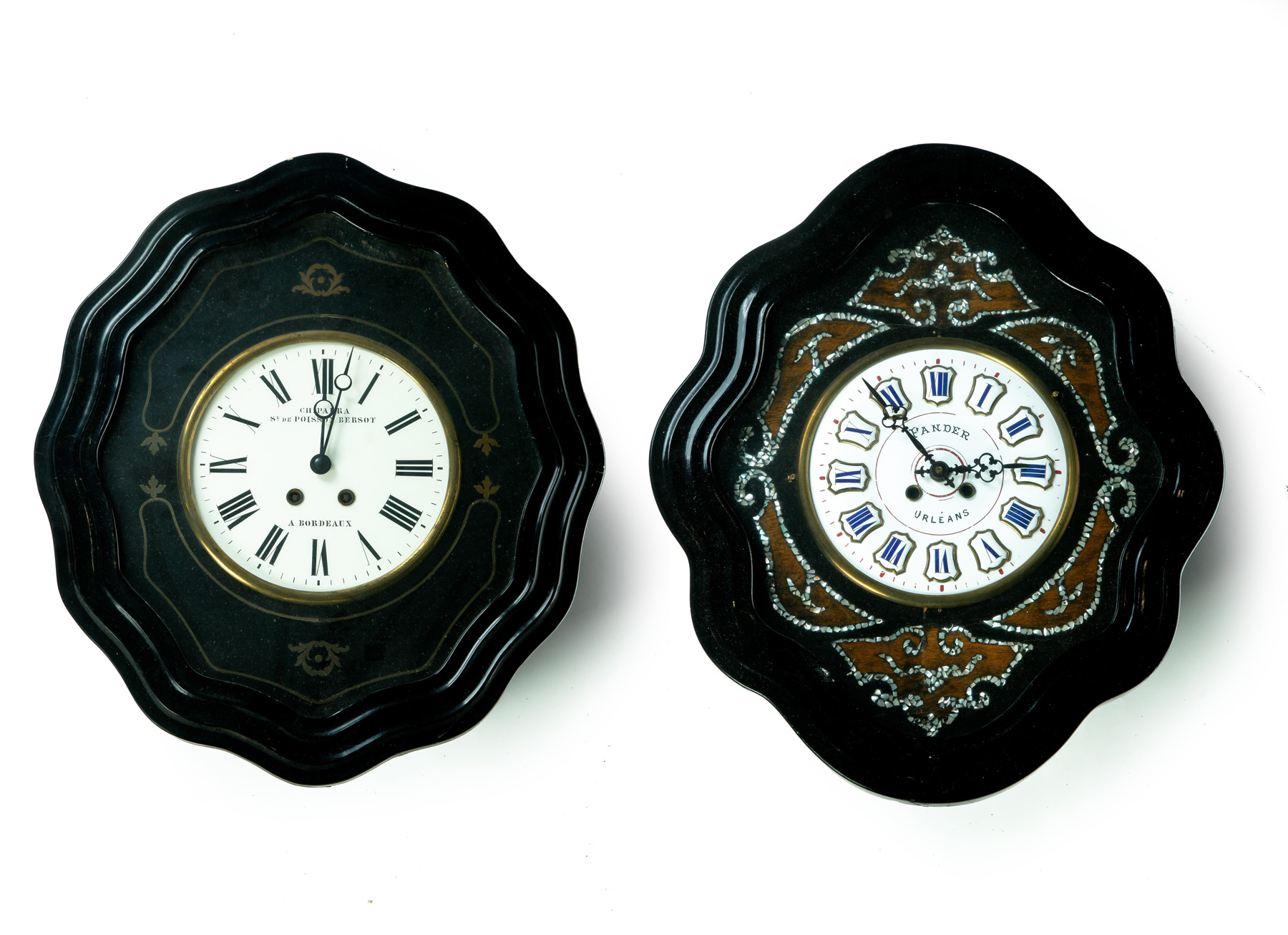 TWO SIMILAR FRENCH PICTURE FRAME WALL CLOCKS Fourth quarter 19th