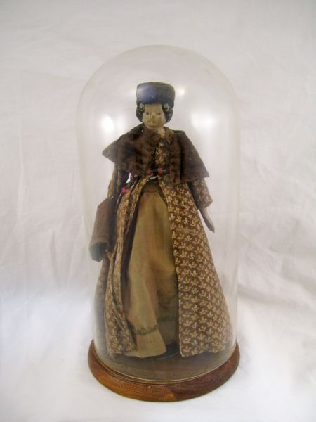 Victorian Doll Wooden head arm and leg doll attached to