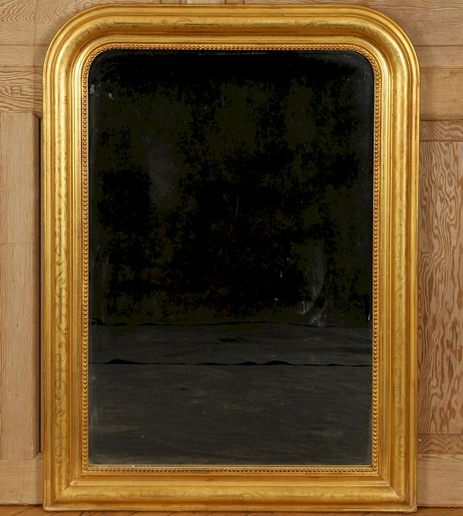 19TH CENTURY GILT WOOD LOUIS PHILIPPE MIRROR A nineteenth century