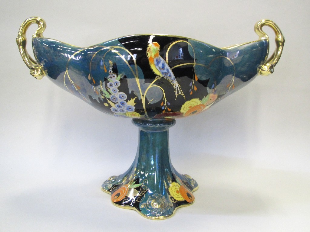 Carlton Ware Nightingale pattern twin handled bowl on stand with