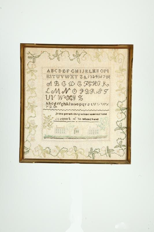 SAMPLER American early 19th century silk on linen Three sets