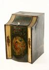TEA TIN 19th C country store bulk tea tin Flat
