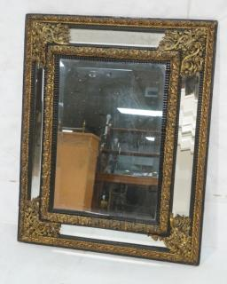 Large Antique Beveled Wall Mirror Metal Frame De Large Antique
