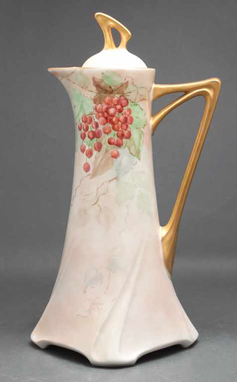 Limoges paint decorated porcelain chocolate pot Estimate 50 70 All