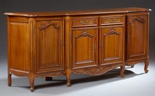 French Louis XV Style Parquetry Inlaid Cherry Brea French Louis