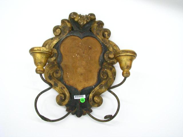 Gilt gessoed double candle wall sconce decorator quality 20th century
