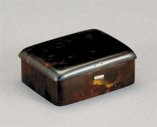 English sterling and shell box by Asprey dated 1903rectangular hinged
