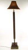 FLOOR LAMP Hand tooled leather covered English library floor lamp