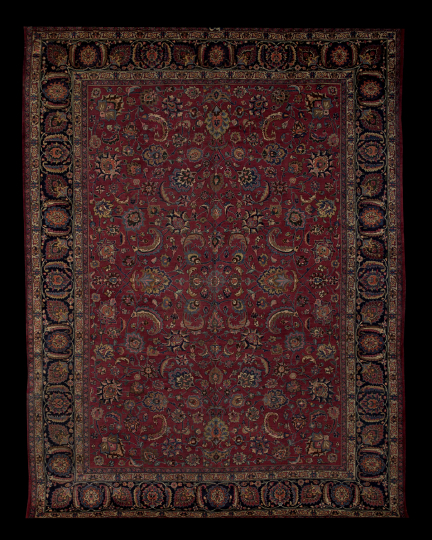 Semi Antique Persian Mashad Carpet signed in the border 10
