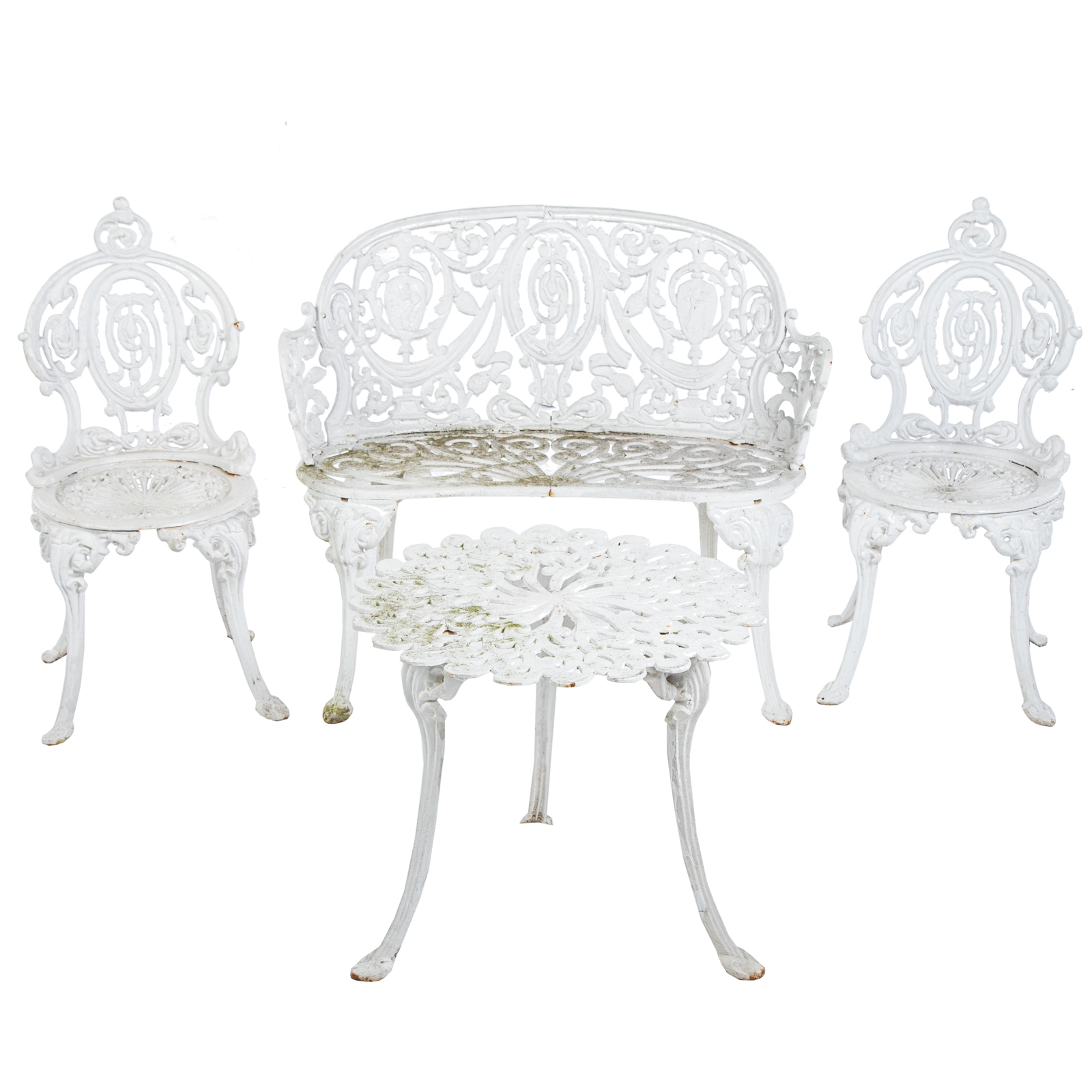 FOUR PIECE ATLANTA STOVE WORKS PATIO SET Circa 1890 1910