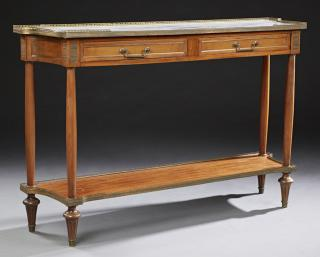French Louis XVI Style Carved Mahogany Ormolu Moun French Louis
