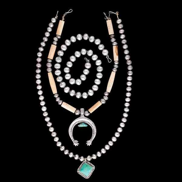 Navajo Silver Bead Necklaces Collected by Virginia Doneghy 1900 1981