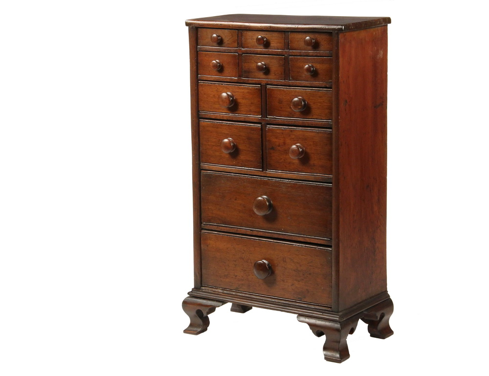 SPICE CABINET 18th c American Mahogany Floor Standing Spice Cabinet