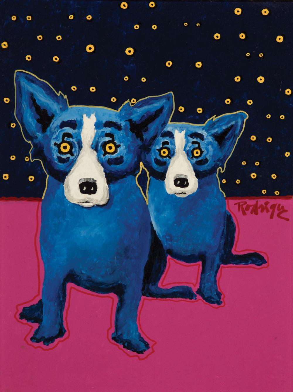 George Rodrigue American Louisiana 1944 2013 Starry Starry Eyes 1991
