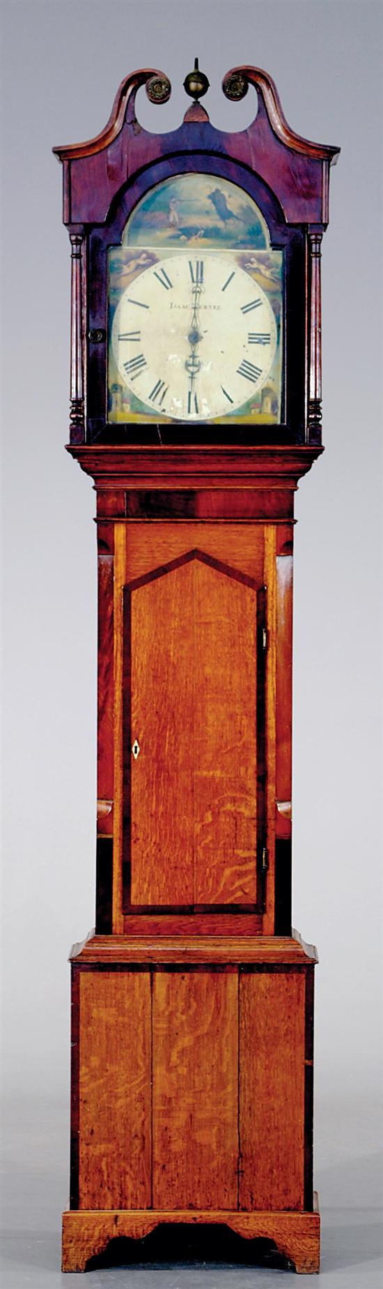 English oak tall case clock Isaac Turner early 19th century