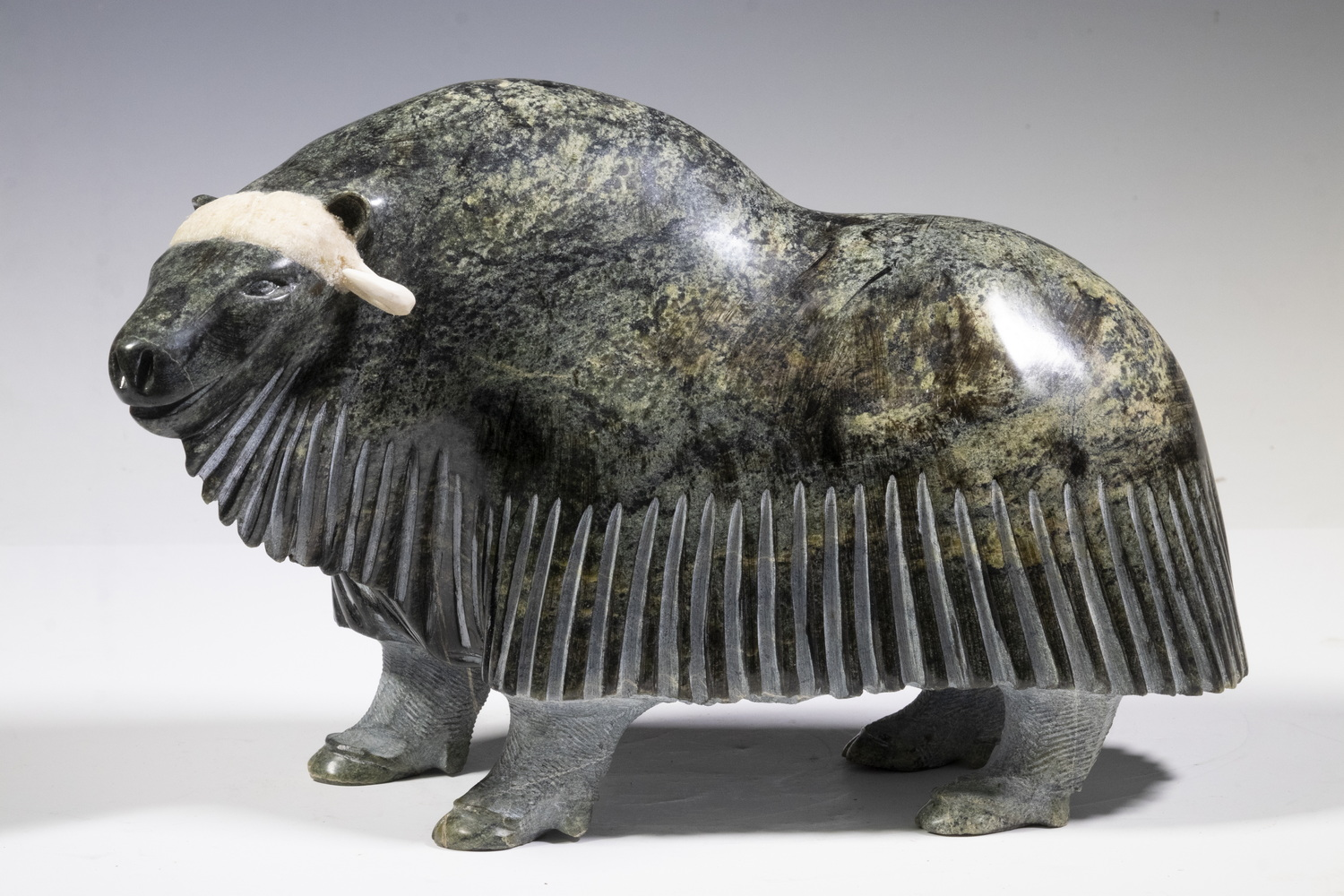 NEWJALEAK QIMIRPIK CANADIAN INUIT CARVING OF A MUSK OX Lake
