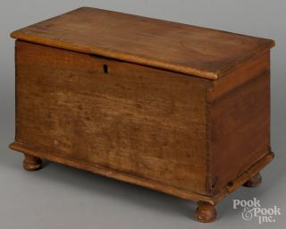 Pennsylvania miniature poplar blanket chest 19th c 9 1 4