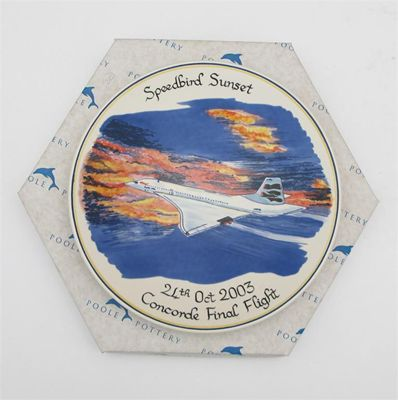 Speedbird Sunset a Poole Pottery limited edition commemorative wall plate