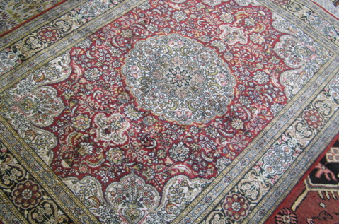 HAND KNOTTED ORIENTAL AREA RUG Sino Persian floral and central