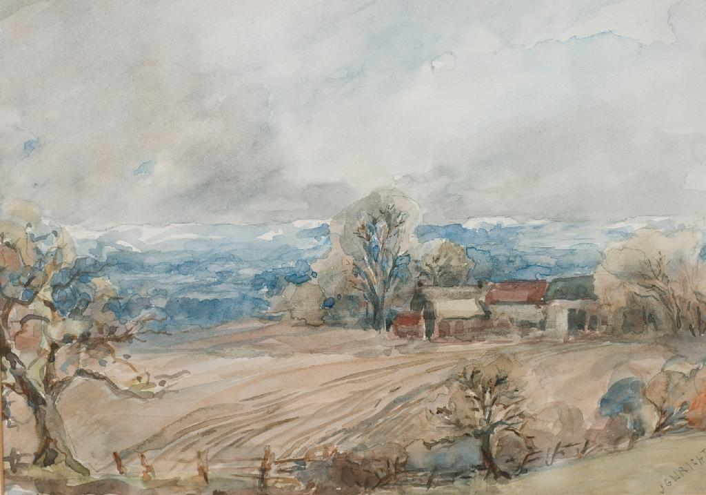 J G WRIGHT 20th CENTURY SET OF THREE YORKSHIRE LANDSCAPES