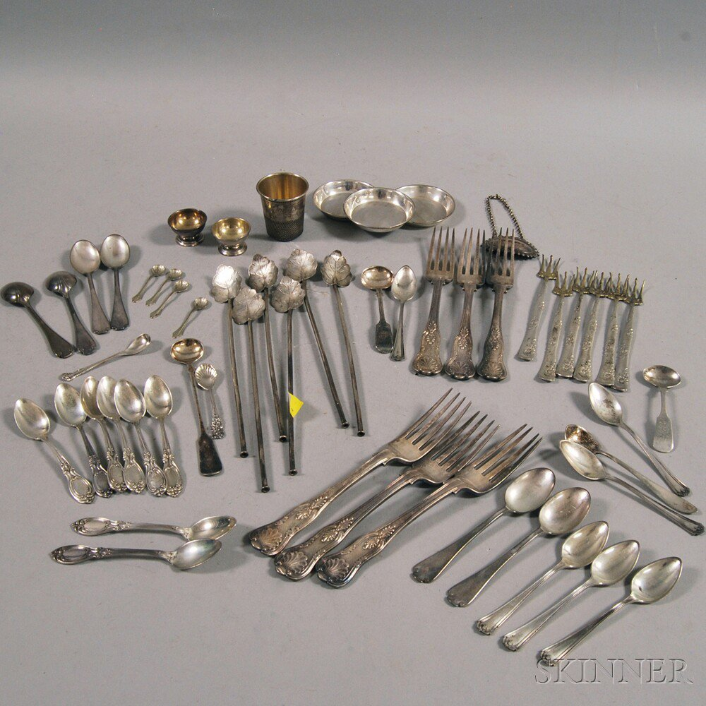 Group of Assorted Silver and Silver plated Flatware and Miscellaneous